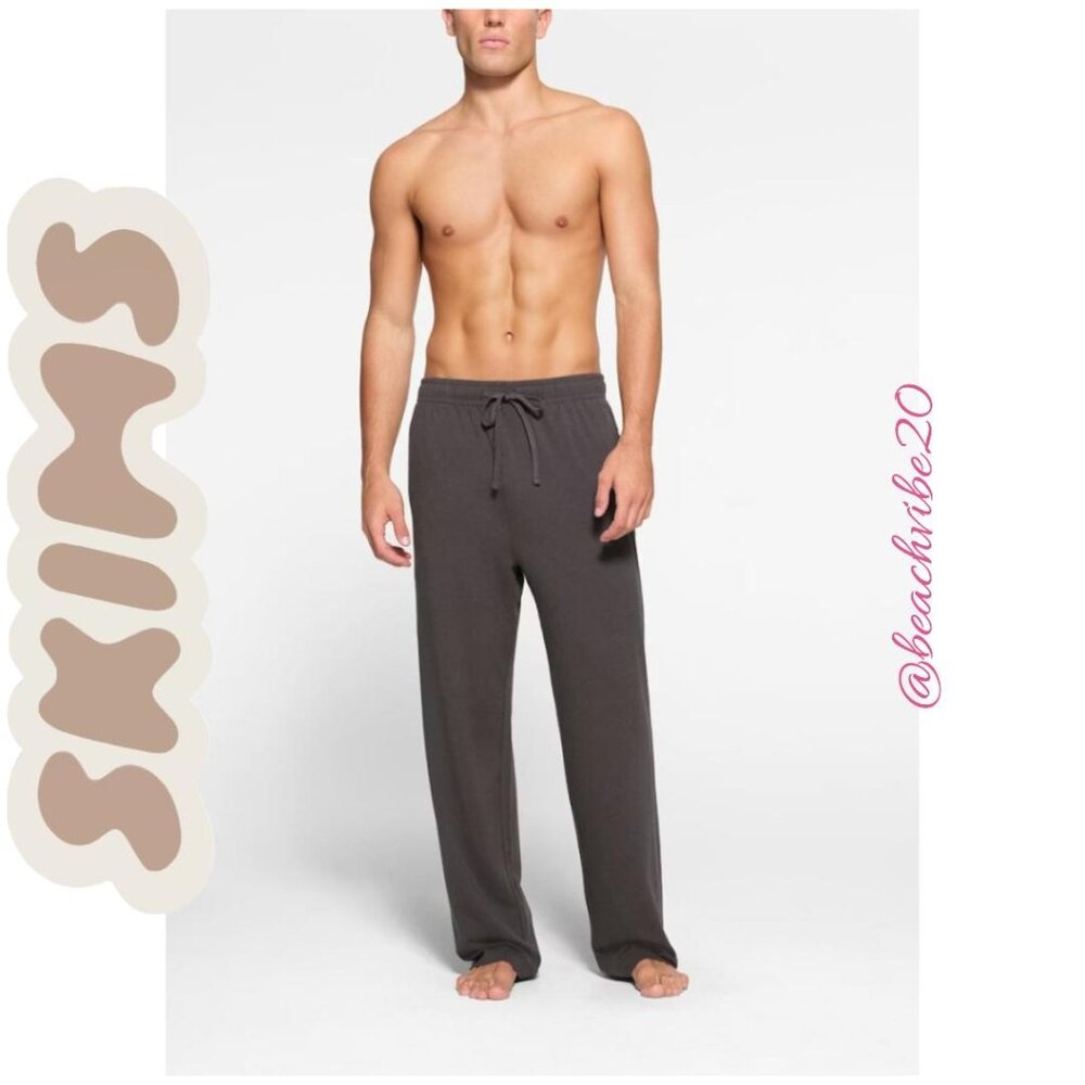 SKIMS Jersey Lounge Men's Relaxed Straight Leg Pant Ash Medium NWT